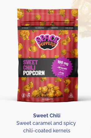 Photograph of product: SPACE POPPERS - Sweet Chili 1:1 TH-oui:CBD - 100mg