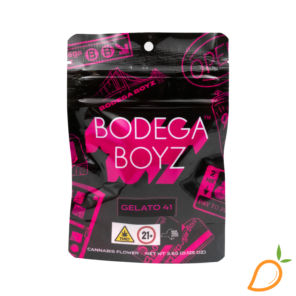 Photograph of product: 3.5g Gelato 41 Prepackaged Flower Bodega Boyz
