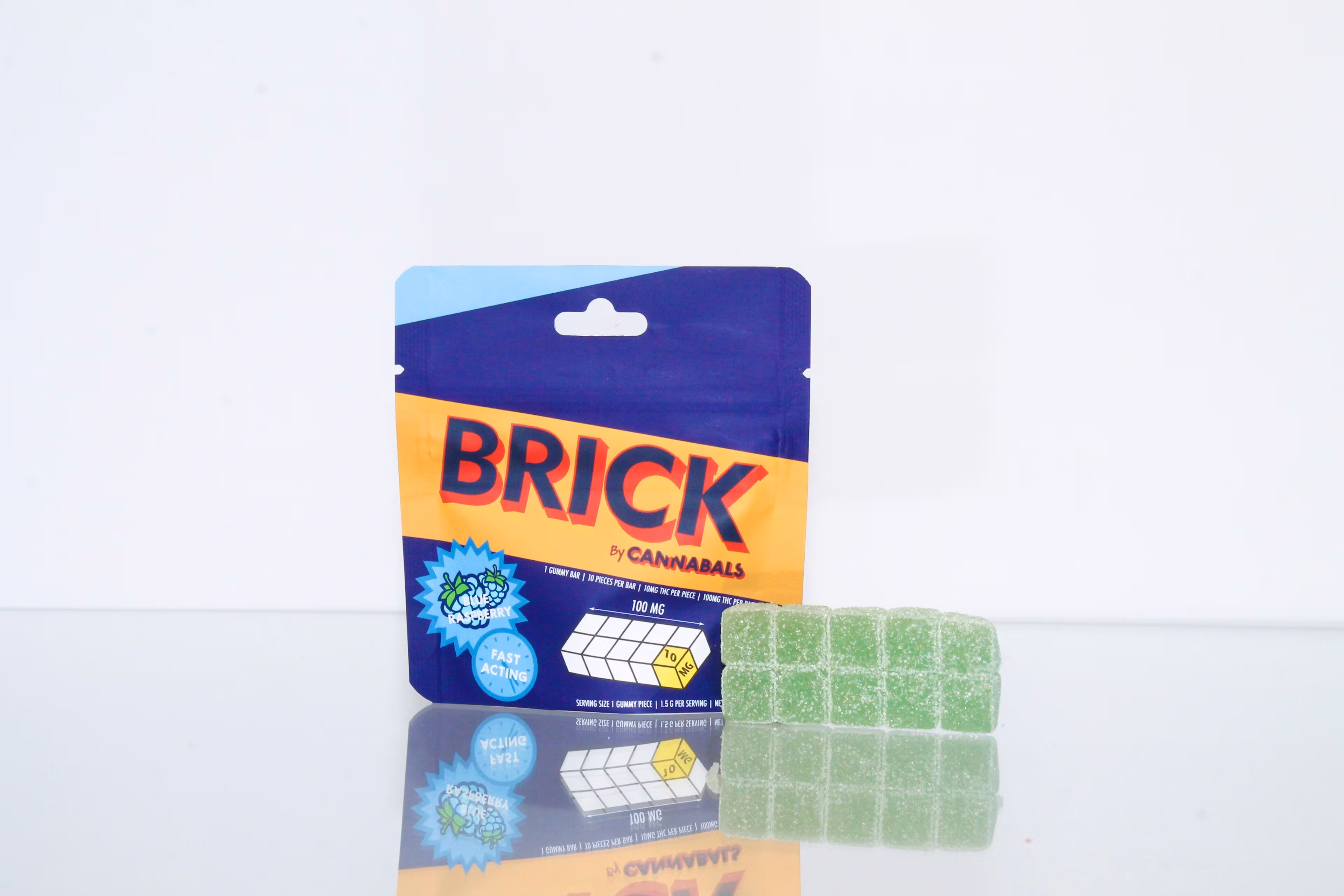 Photograph of Product: Blue Raspberry (S) Cannabals | Gummies Brick (100mg)