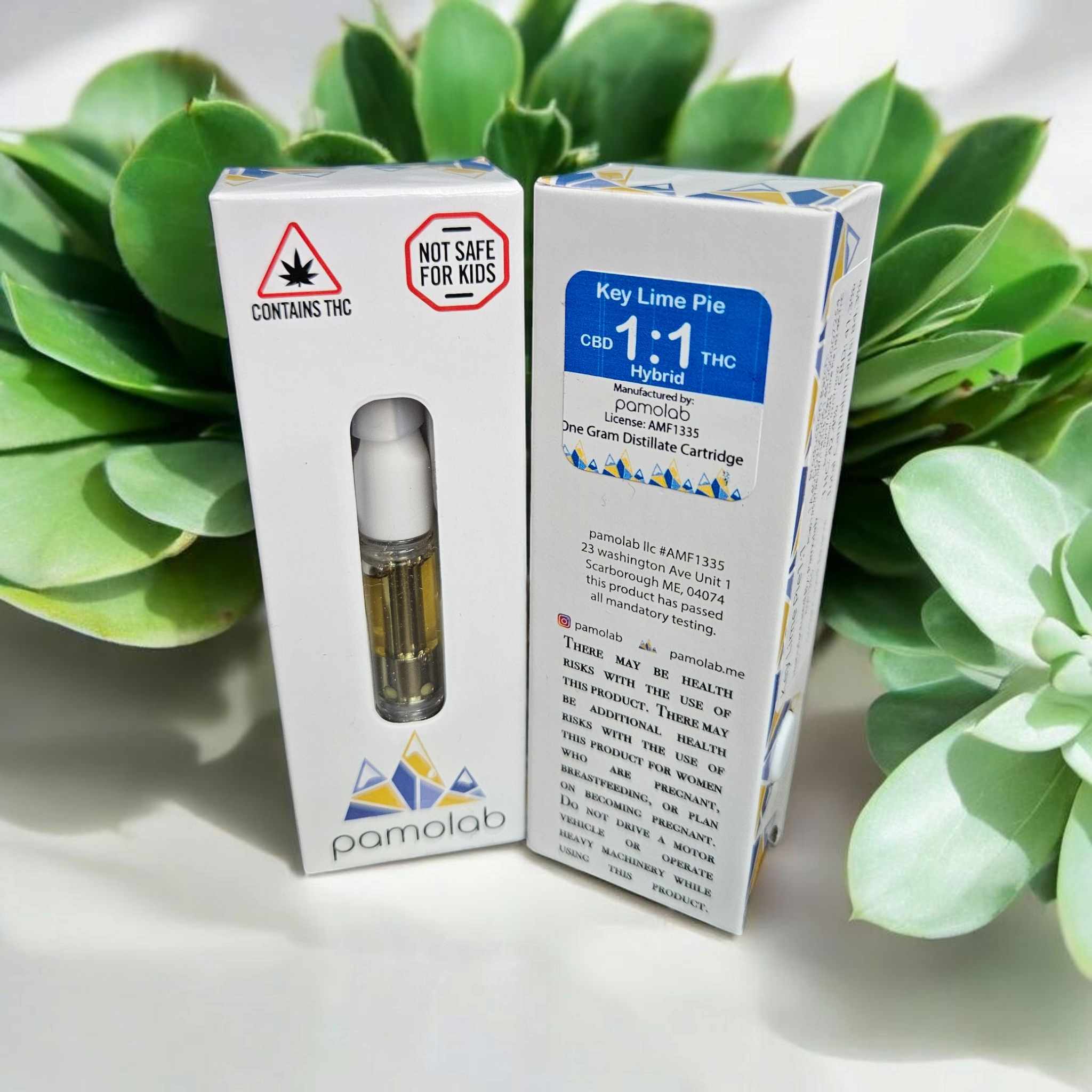 Photograph of product: Key Lime Pie- 1:1 TH-oui:CBD  Disposable Distillate Cart - Pamolab AU