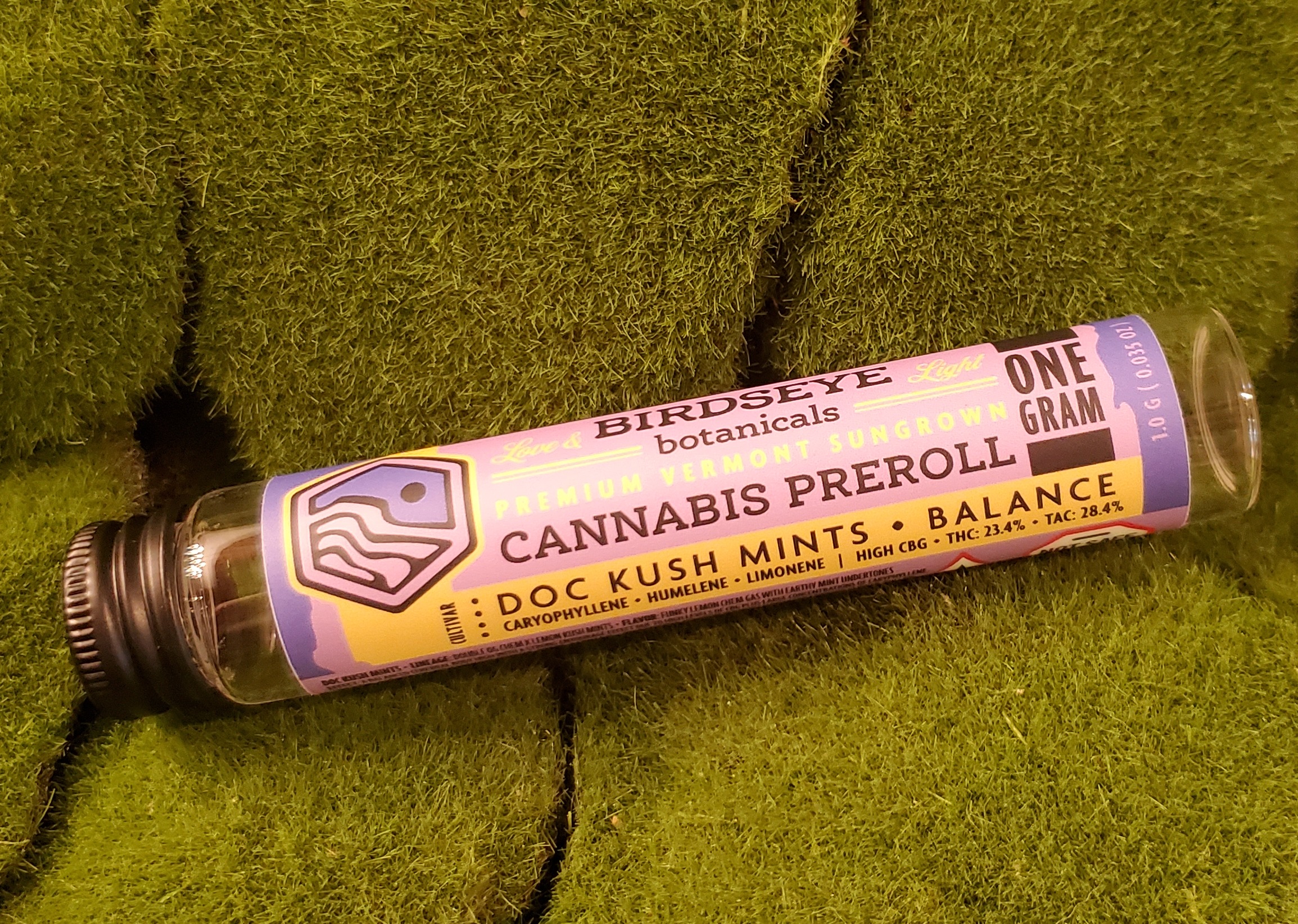 Photograph of product: Pre Roll Single | DOC Kush Mints | Birdseye Botanicals