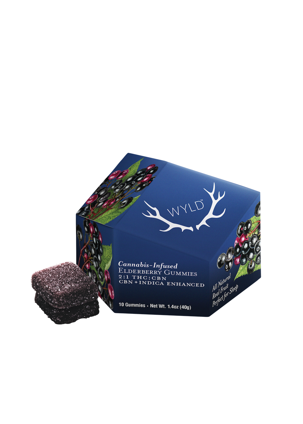 Photograph of product: Wyld Elderberry 2:1 TH-oui:CBN Gummies 100mg