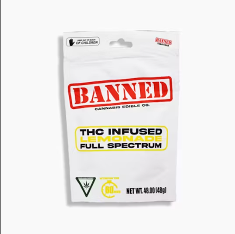 Photograph of product: Banned | Lemonade W/ Nerds | 4 Pack | Gummies | 200mg