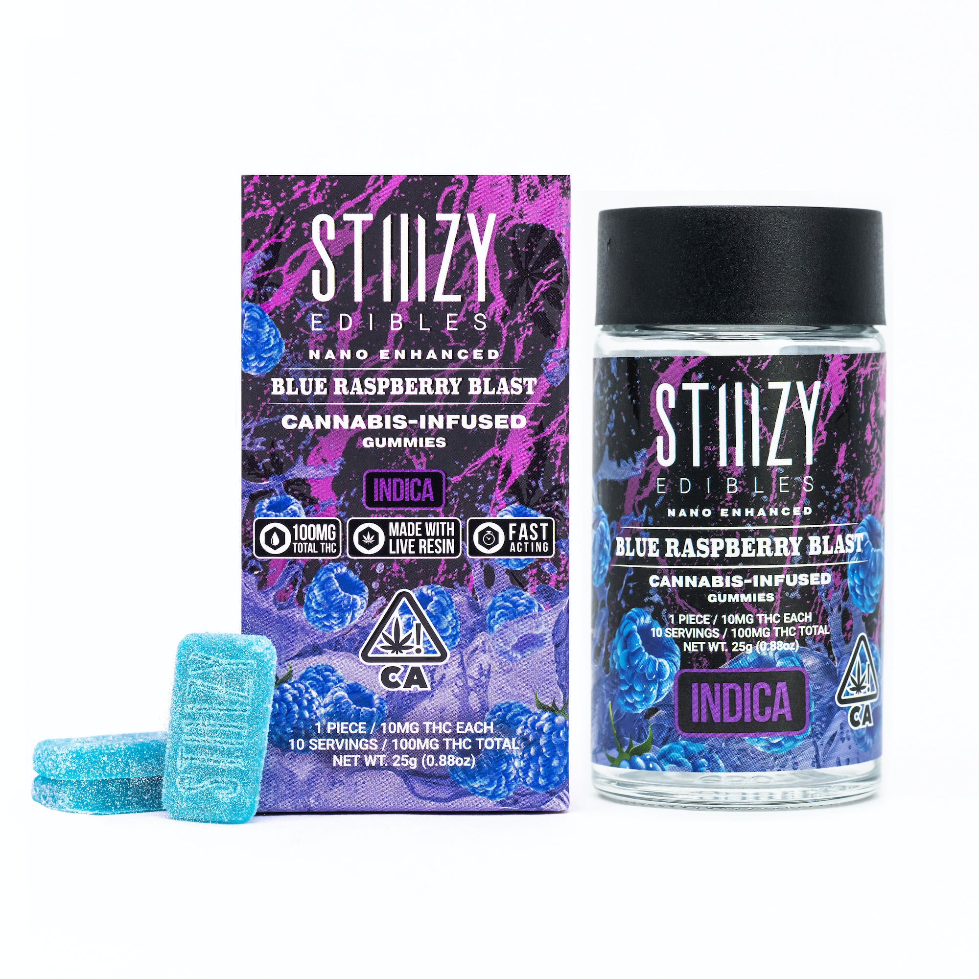 Photograph of product: BLUE RASPBERRY BLAST 100MG NANO GUMMIES