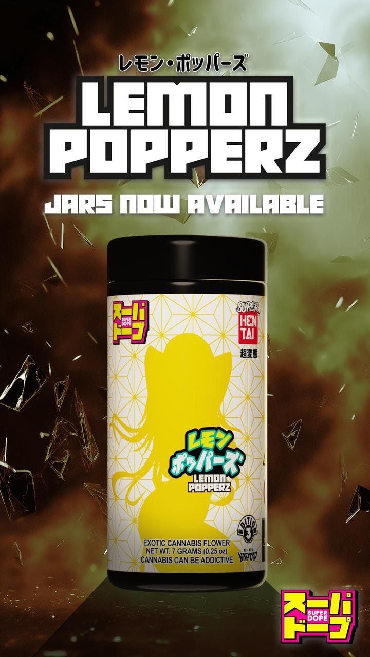 Photograph of product: Super Dope | Lemon Popperz flower, jar 7g