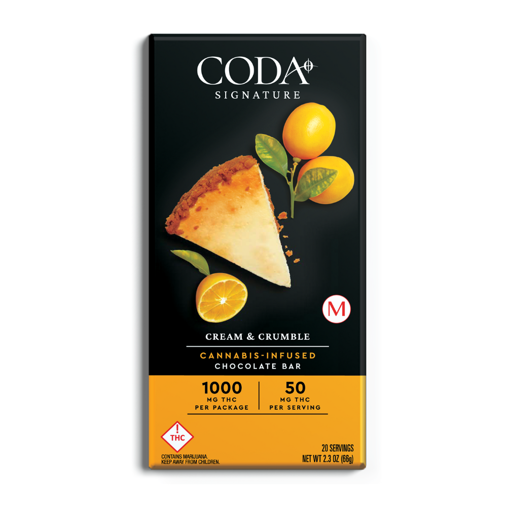 Photograph of product: Cream and Crumble Chocolate Medical Bar [20pk] (1000mg TH-oui)