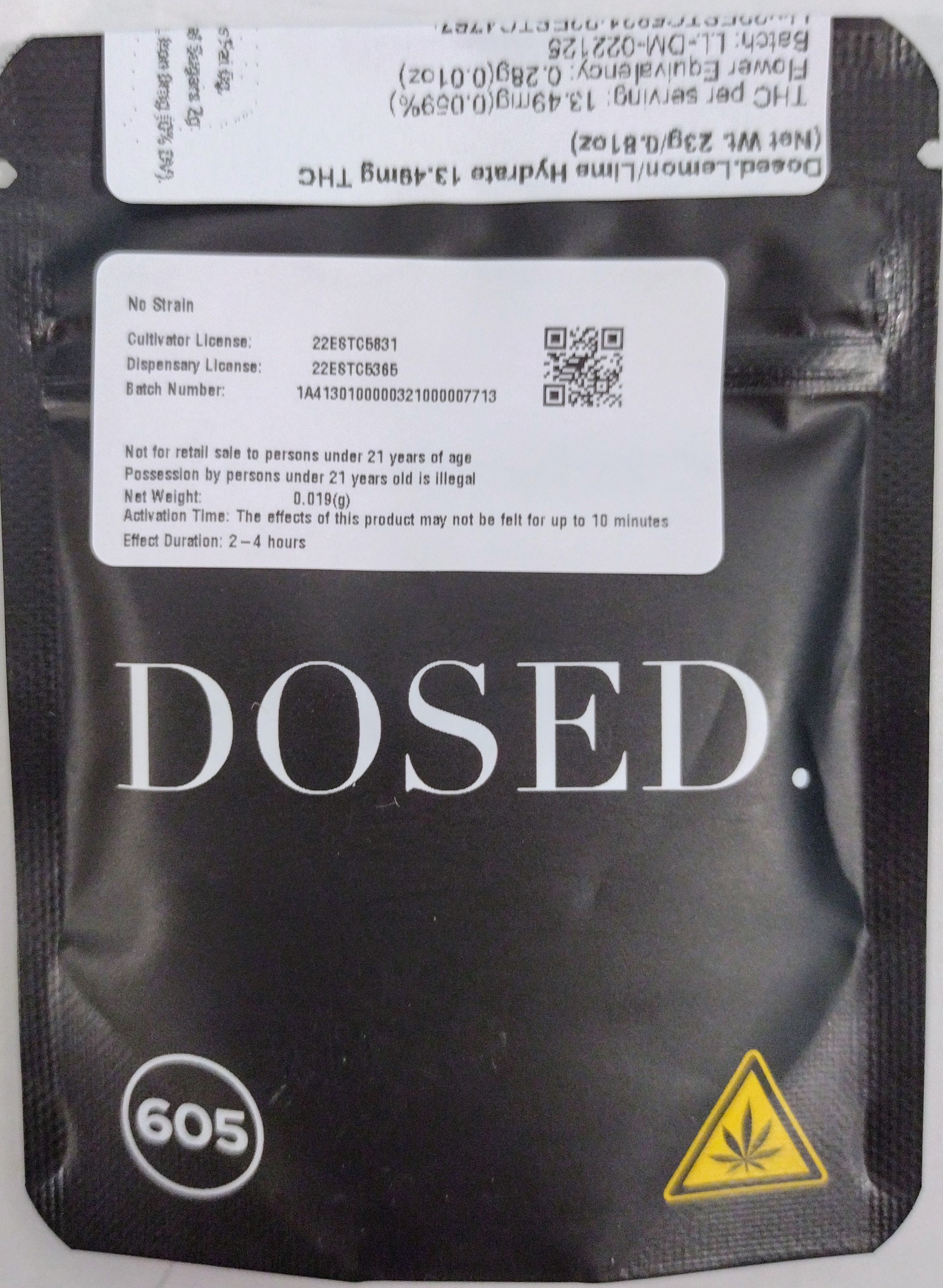 Photograph of Product: Dosed - Lemon Lime Hydrate Mix - 13.49mg