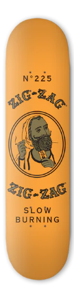 Photograph of product: Zig-Zag | Orange Skateboard Deck $99