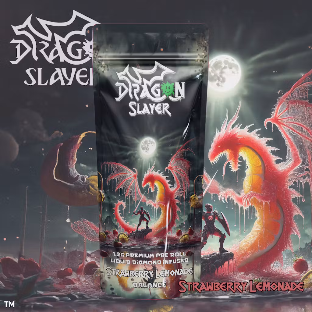 Photograph of product: Dragon Slayer - Strawberry Lemonade - 1.2g Infused Pre-Rolls