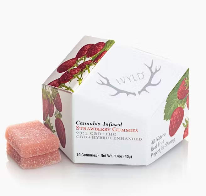 Photograph of product: WYLD 20:1 TH-oui:CBD GUMMIES - STRAWBERRY