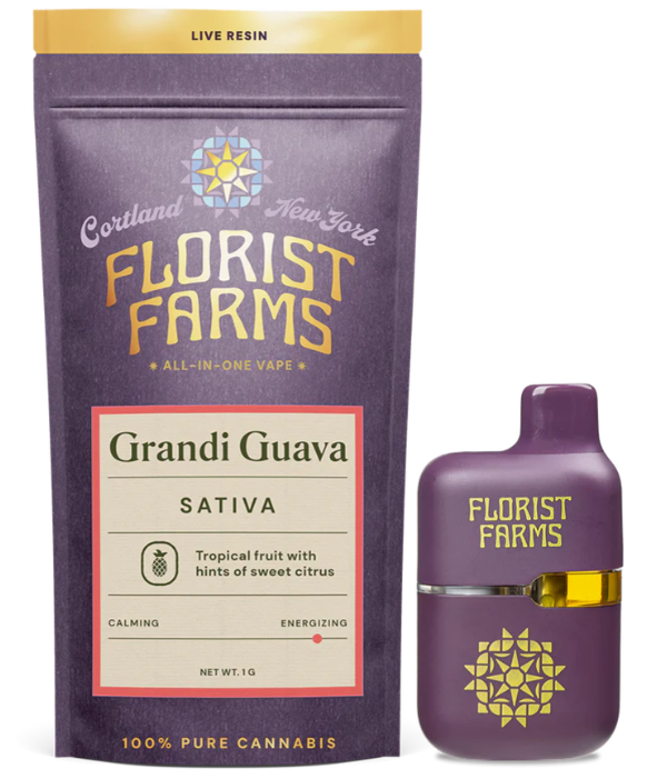 Photograph of product: Florist Farms | Grandi Guava | Live Resin All-in-One Vape