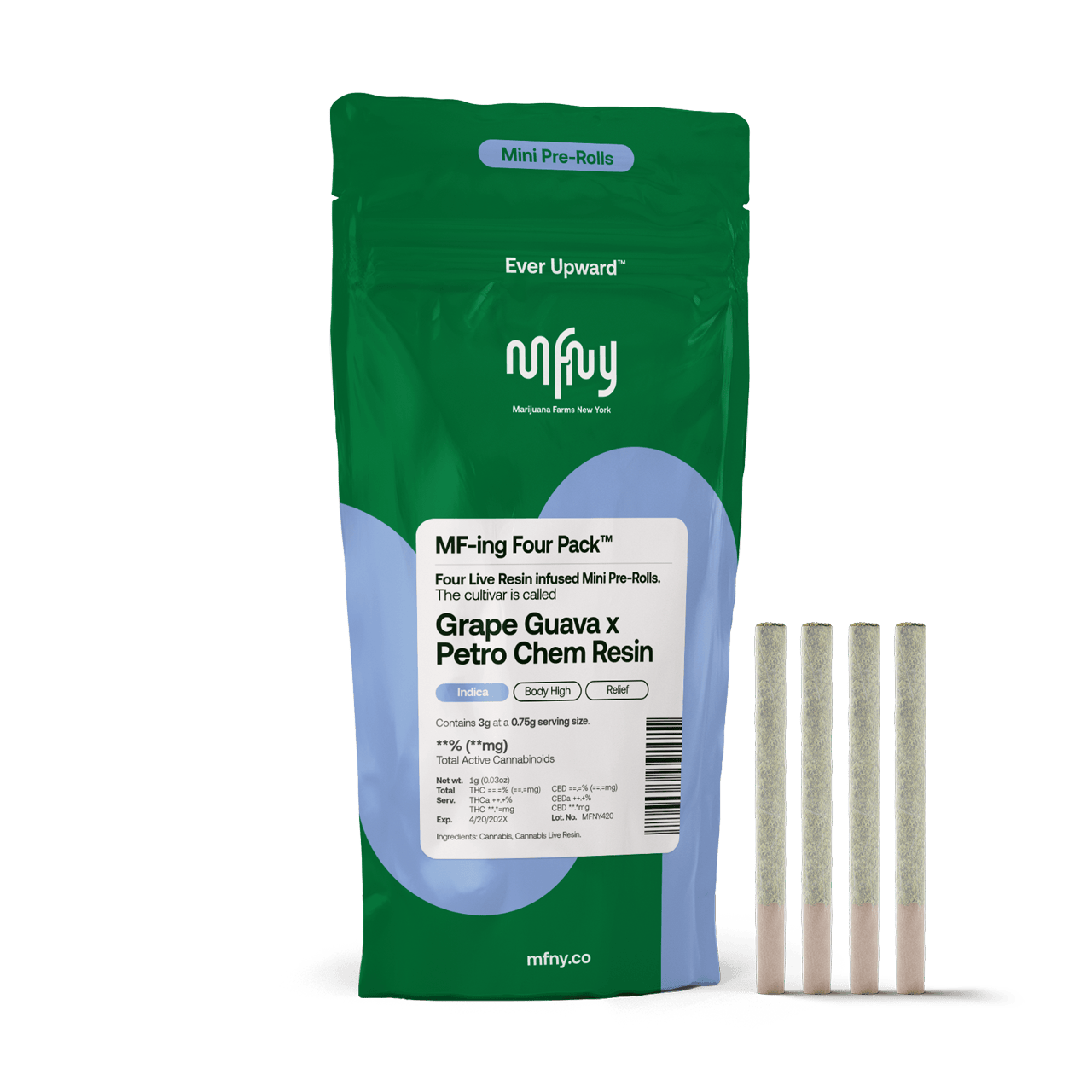 Photograph of Product: Grape Guava | Infused w/ Petro Chem Resin Pre-roll 4pk