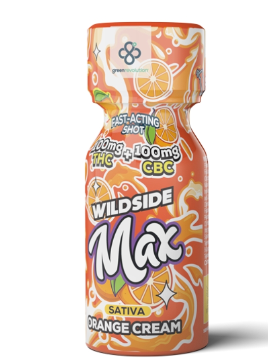 Photograph of product: Green Revolution Nano Shot Max 1:1 TH-oui:CBC | 100mg TH-oui | Orange Cream