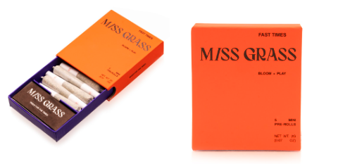 Photograph of product: Miss Grass | Fast Times - Sour Durban | Oui'd | Pre-Roll  | .4g - 5Pk