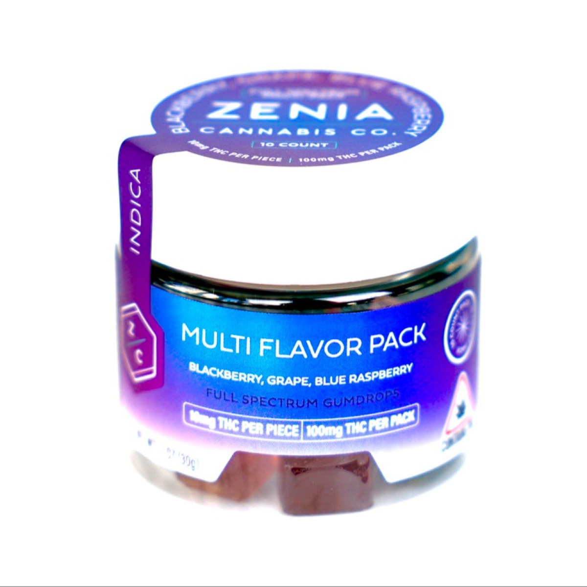 Photograph of product: ZCC | Multi Flavor Oui'd - Blackberry, Grape, Blue Raspberry, Gumdrops | 100mg TH-oui