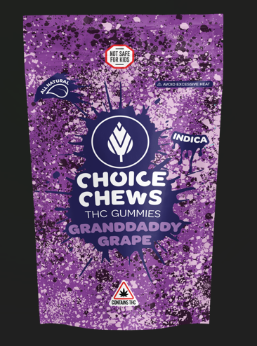 Photograph of product: Grandaddy Grape Gummies | 100mg - Choice Chews