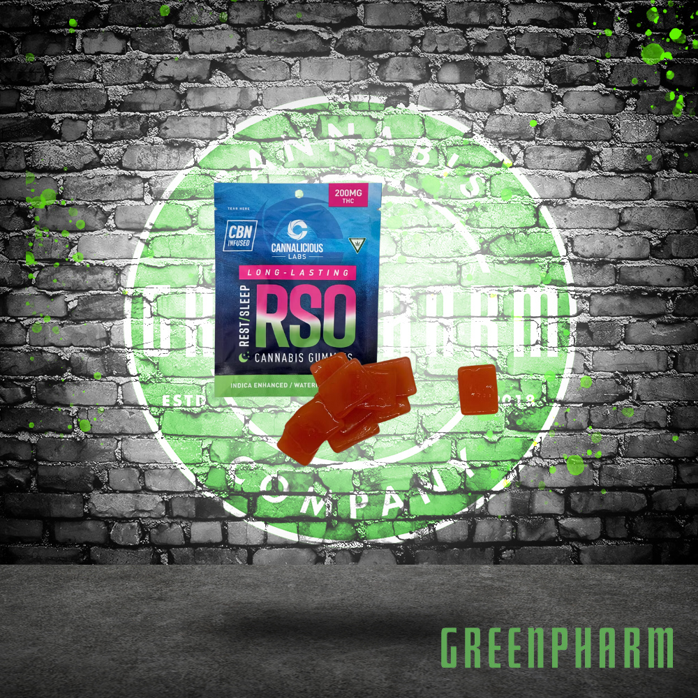 Photograph of product: Cannalicious Labs RSO Rest Gummies Blueberry 200mg