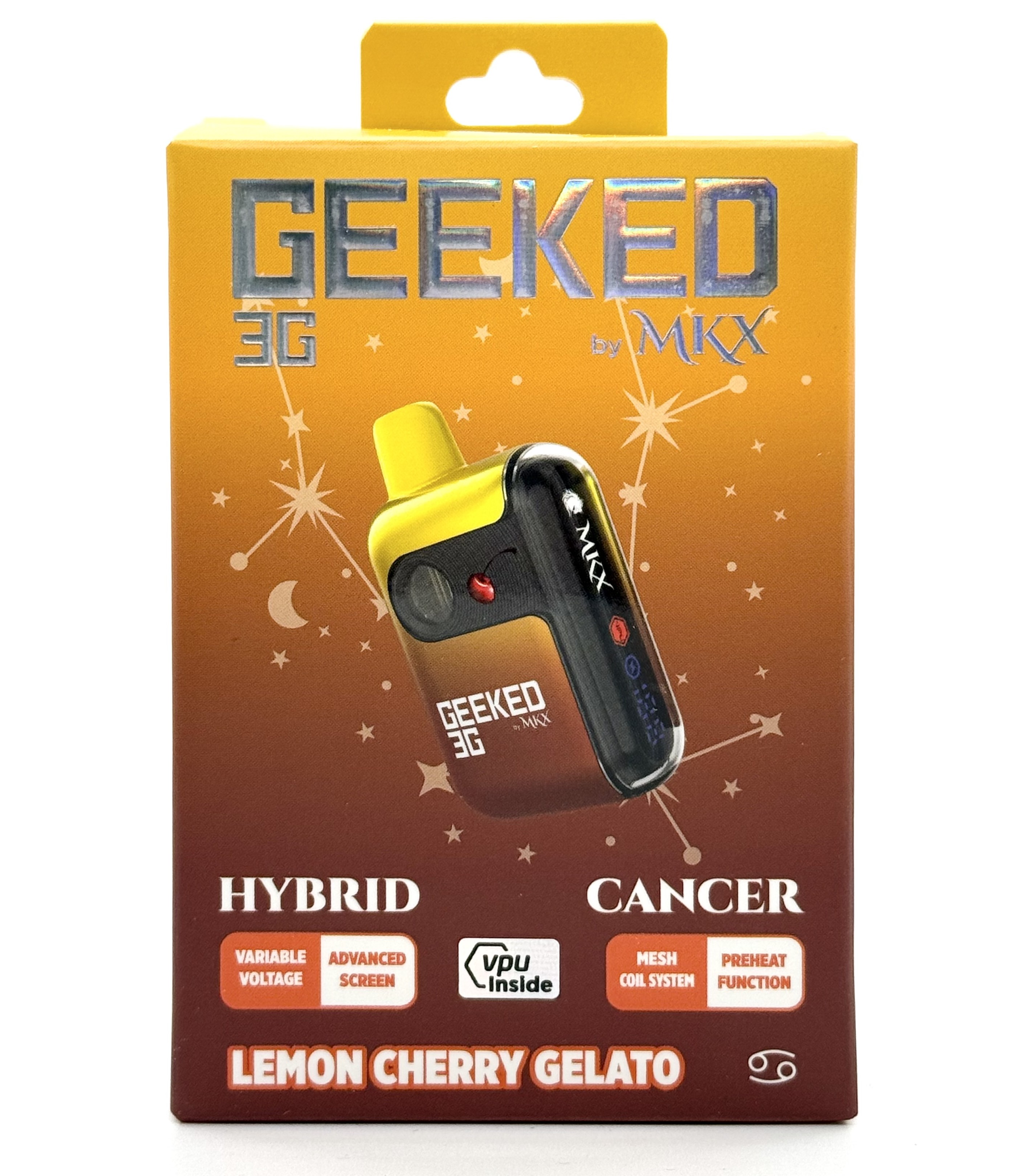 Photograph of product: Geeked x MKX Lemon Cherry Gelato Disposable Vape Rec