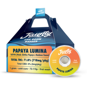 Photograph of product: Jaunty Papaya Lumina Live Rosin Badder