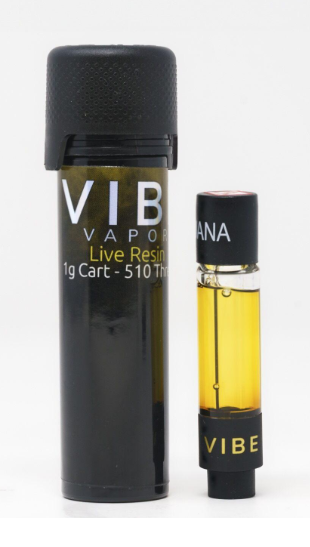 Photograph of product: VIBE 1G RUM RUNNER LIVE RESIN CARTRIDGE