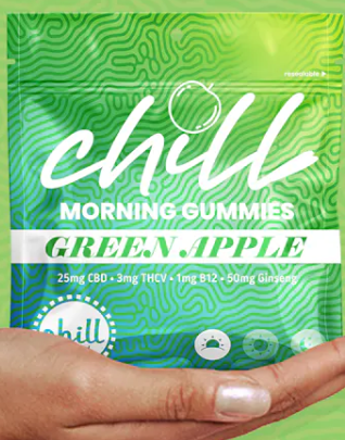 Photograph of product: Chill Medicated CBD Morning Gummies | Green Apple
