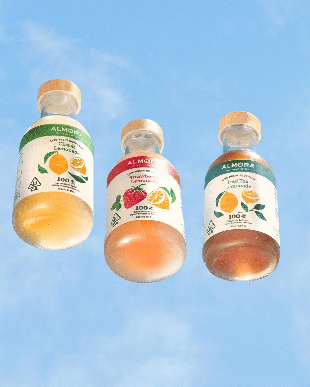 Photograph of product: Almora Farm: 12oz Bottle: 100mg TH-oui OG Lemonade Beverage