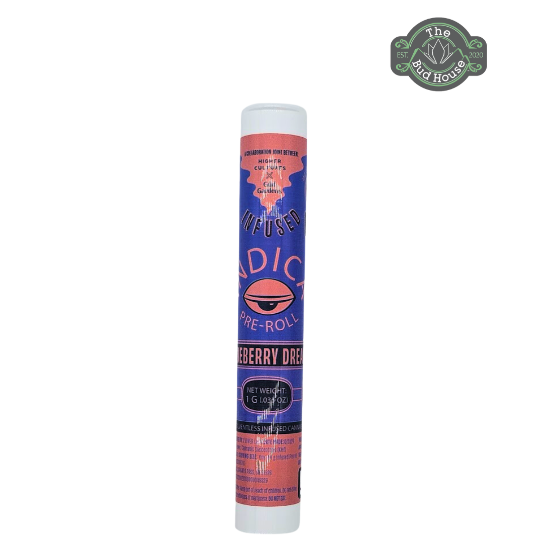 Photograph of product: Higher Cultures X Gud Gardens 2pk BLUEBERRY DREAM Infused 0.5g Pre-Rolls