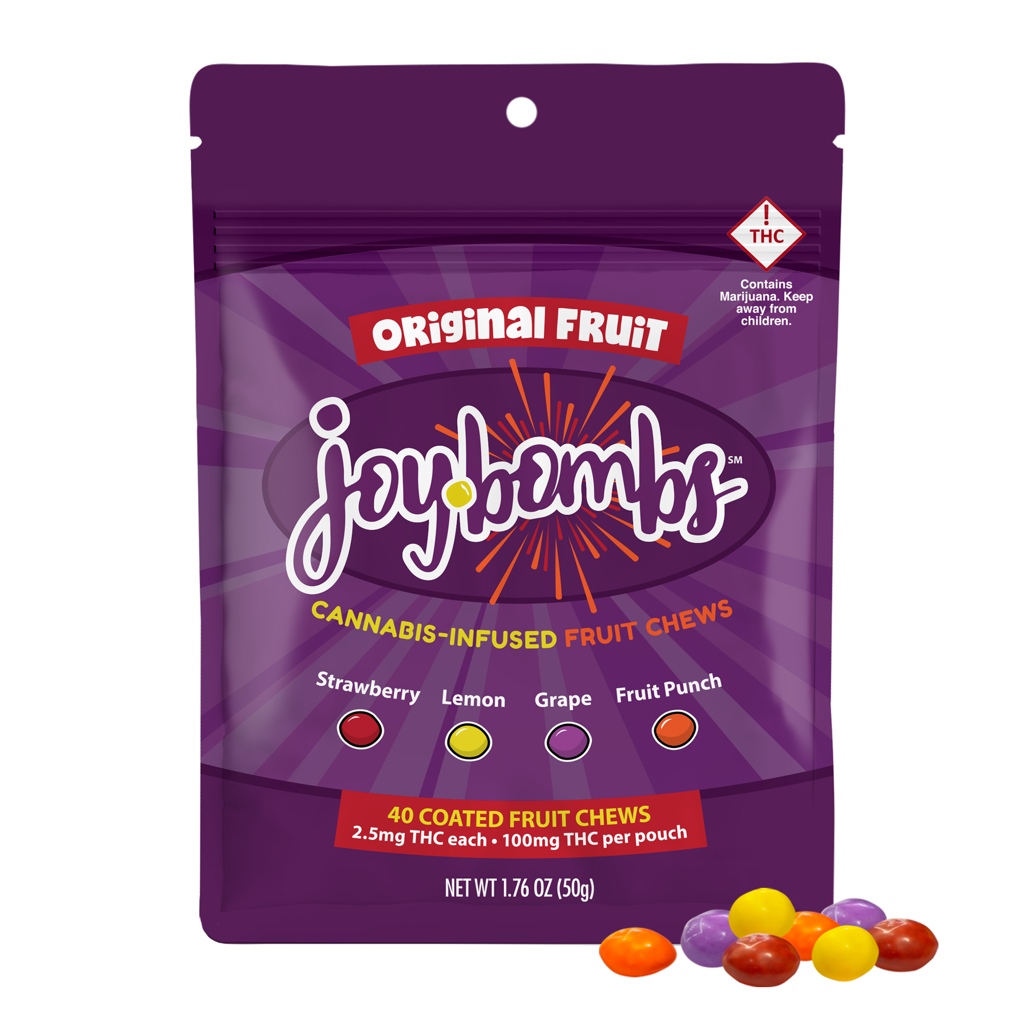 Photograph of product: Joybombs Original Fruit Chews 100mg