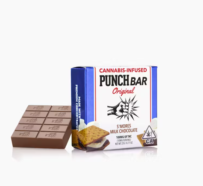 Photograph of product: S'mores Milk Chocolate Punchbar [H] | 100MG Chocolate Bar | Punch