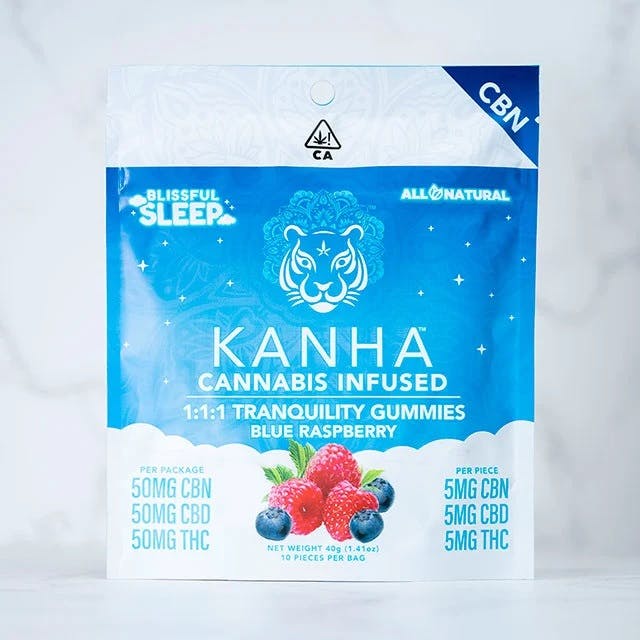 Photograph of product: CBD Tranquility 1:1:1 50:50:50mg - CBN:CBD:THC