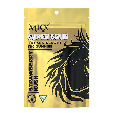 Photograph of product: MKX Xxtra - Super Sour Strawberry Kush Gummies 200mg