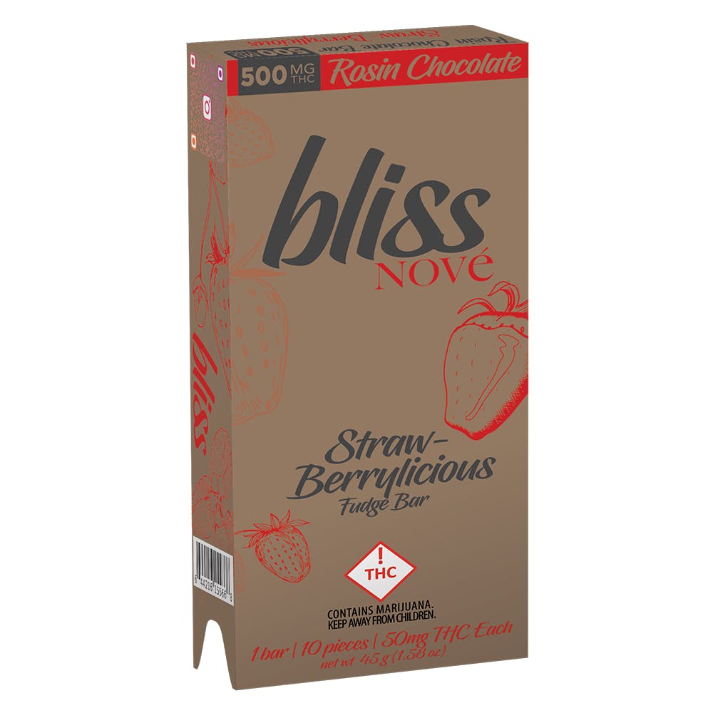 Photograph of product: NOVE BLISS - 500mg STRAWBERRYLICIOUS FUGE BAR
