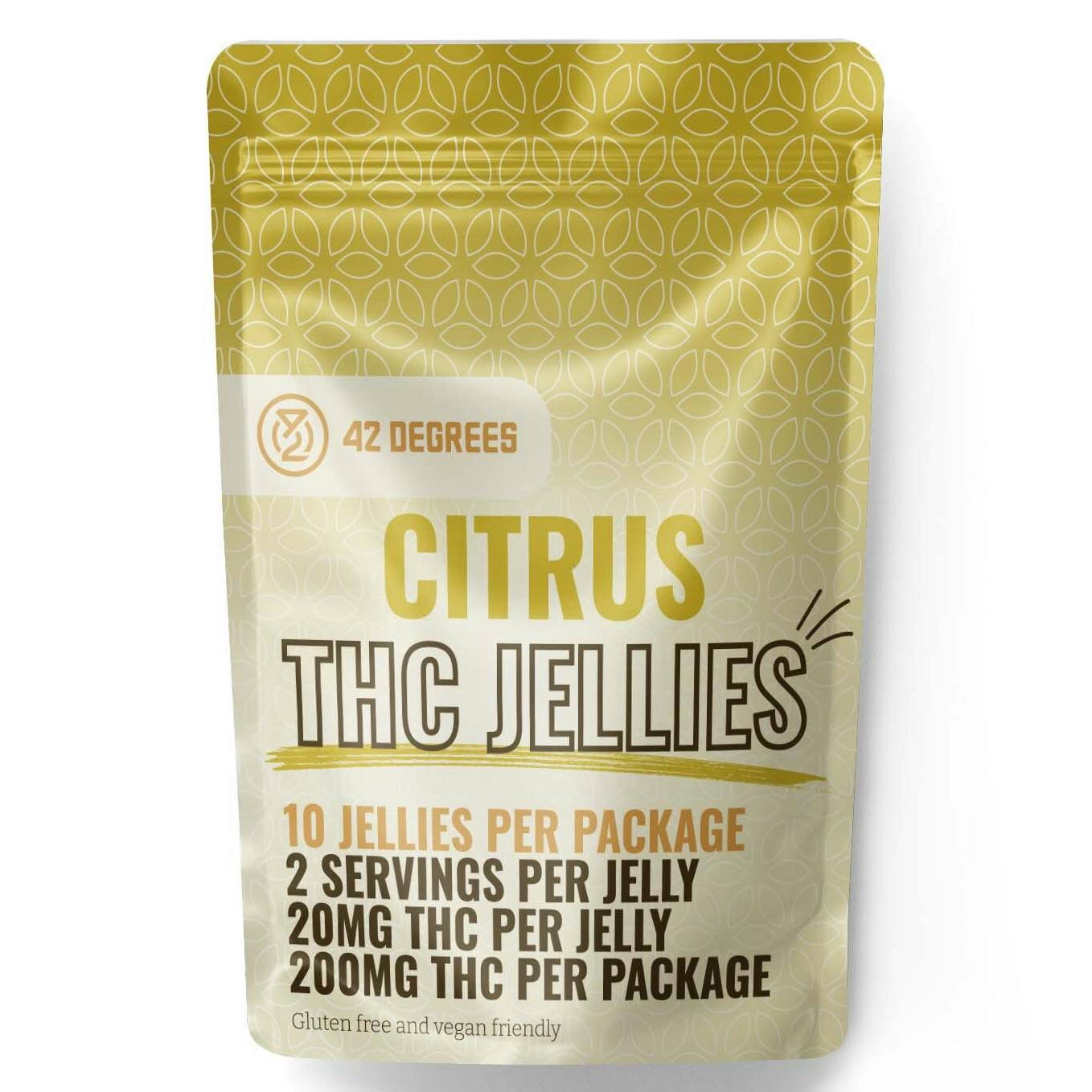 Photograph of product: 42 Degrees Citrus 200mg Jellies