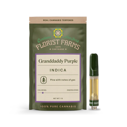 Photograph of product: Florist Farms | Granddaddy Purple | Vape Cartridge | 1g