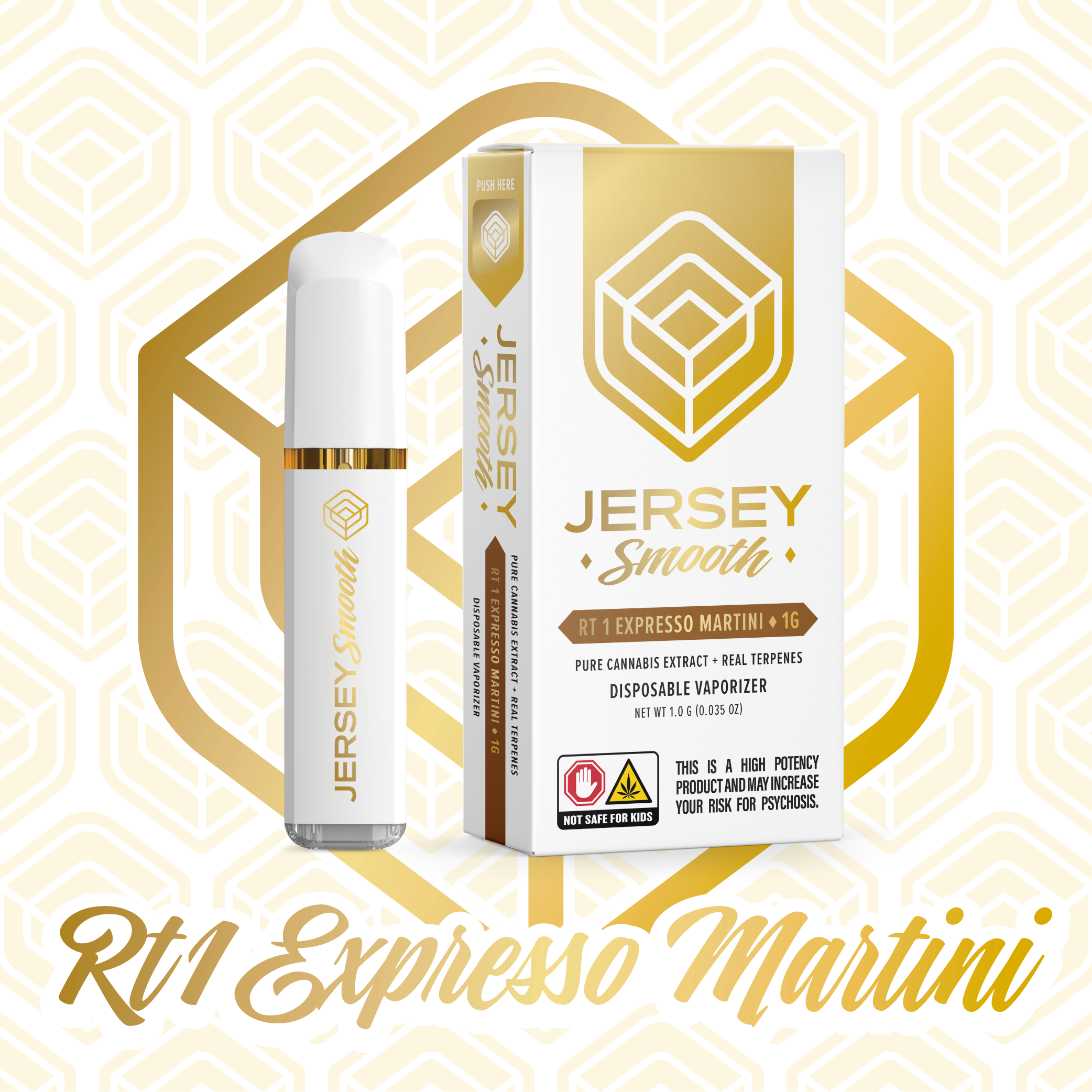Photograph of product: Jersey Smooth Vape Disposable - Route 1 Expresso Martini