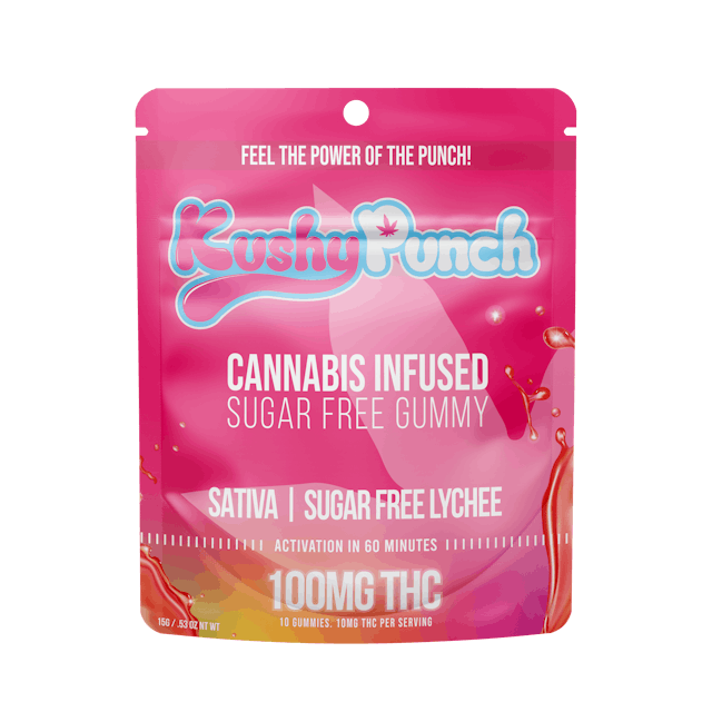 Photograph of product: Kushy Punch Gummies | Sugar Free Lychee - Oui'd - 