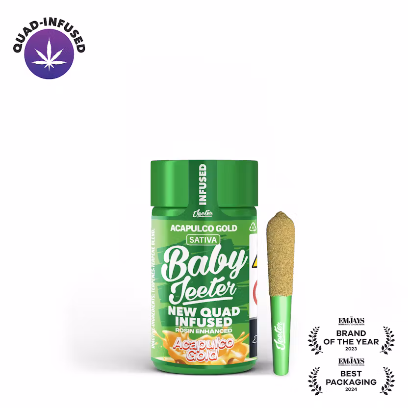 Photograph of product: Baby Jeeter - Acapulco Gold Quad Infused Pre-Roll 5pk - 2.5g