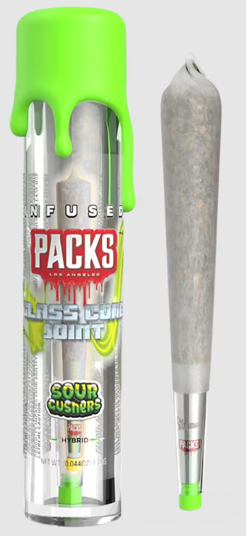 Photograph of product: Packs Sour Gushers Glass Cone Joint 1g