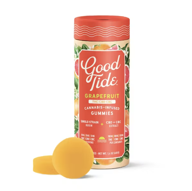 Photograph of product: 1:1:1 TH-oui:CBD:CBC Grapefruit Solventless au chocolat Rosin Gummies | 100mg
