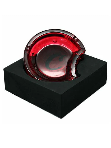 Photograph of product: COOKIES C-Bite Glass Ashtray - Red