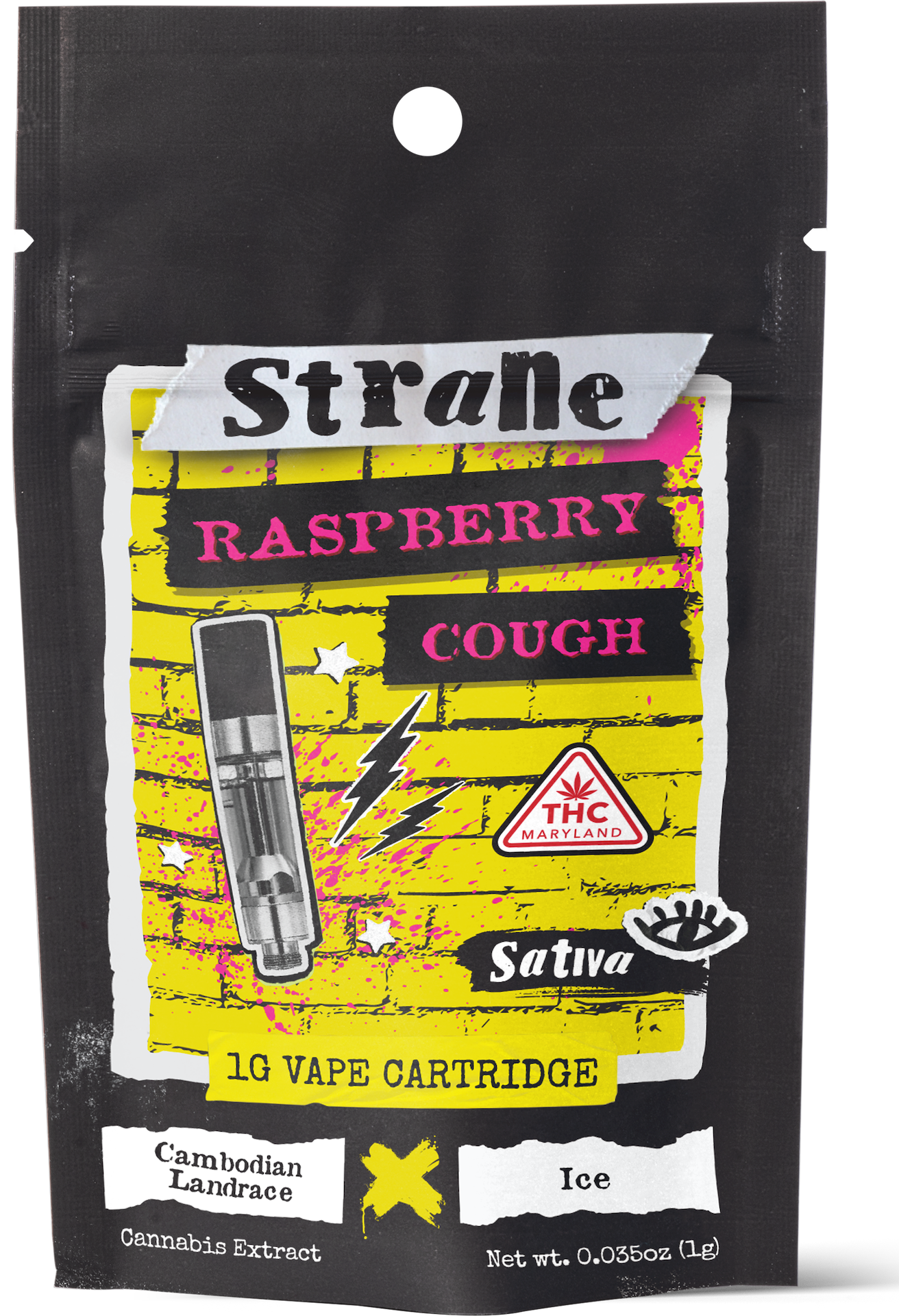 Photograph of product: Raspberry Cough Live Terp Cart 1g - Strane