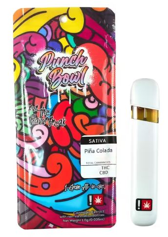 Photograph of product: Punchbowl | Peaches & Cream (H) | All in One Flavored Distillate Cartridge 1g