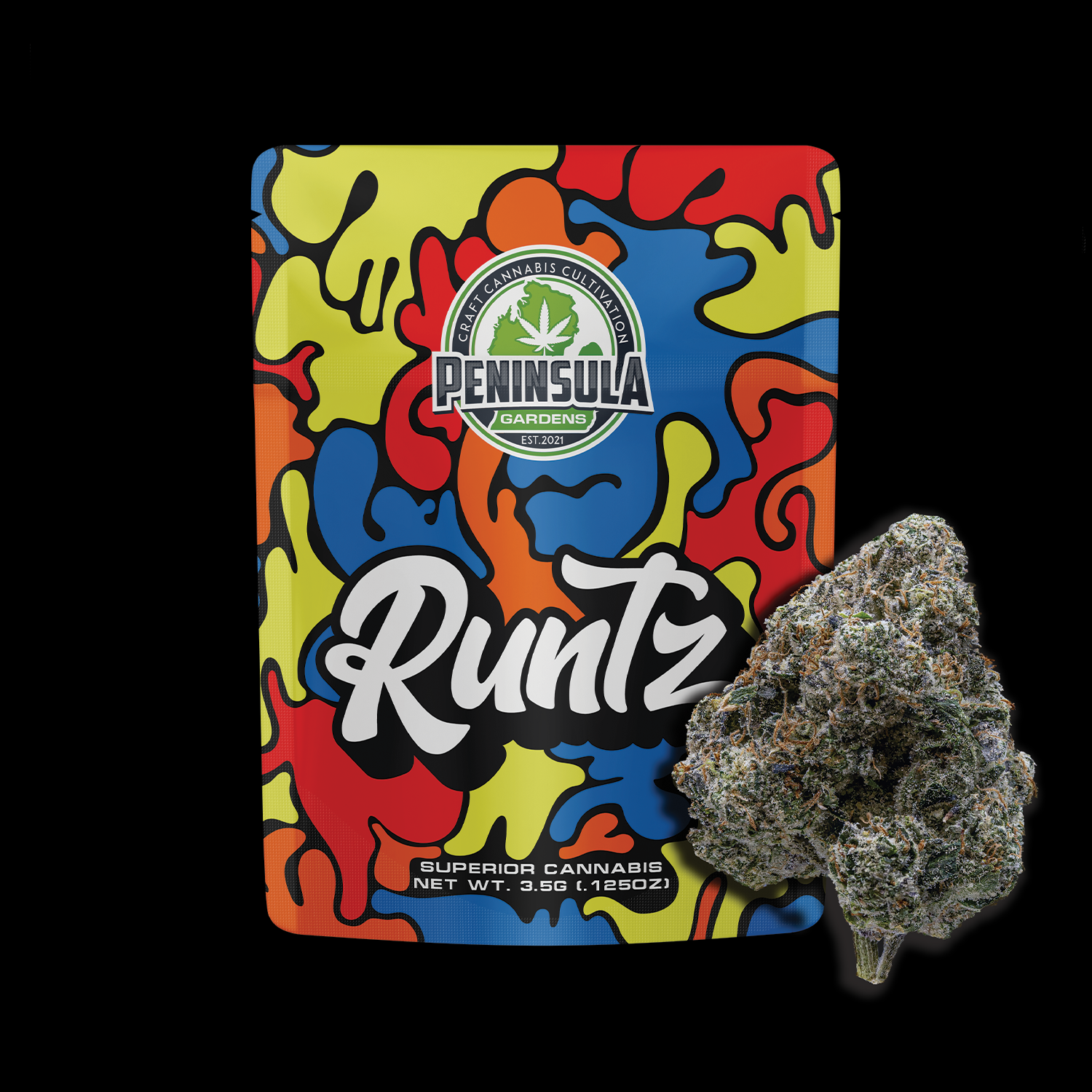 Photograph of product: Peninsula Gardens | Party Poppers | 3.5g Prepack Flower | REC