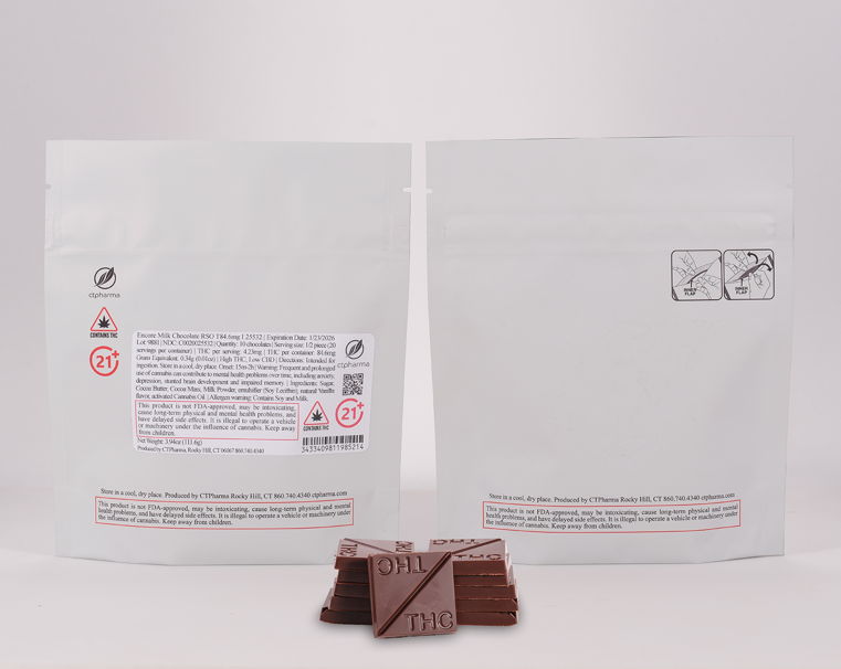Photograph of product: Encore | Milk Chocolate | Oui'd RSO Squares | 93mg | 25979