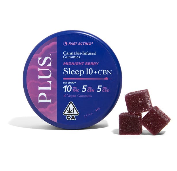 Photograph of product: Plus Gummies - Midnight Berry - Sleep 10 + CBN