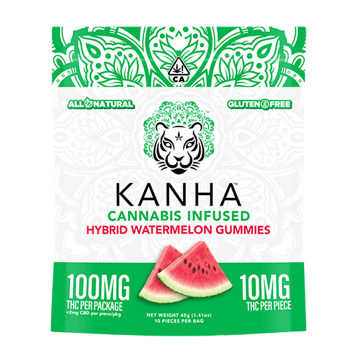 Photograph of product: Watermelon | Hybrid | 100mg THC | 10-pack