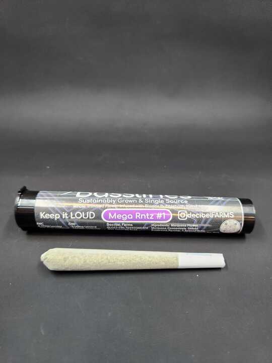 Photograph of product: Pre-Roll Infused 1g Basslines Mega Rntz #1 (Decibel)