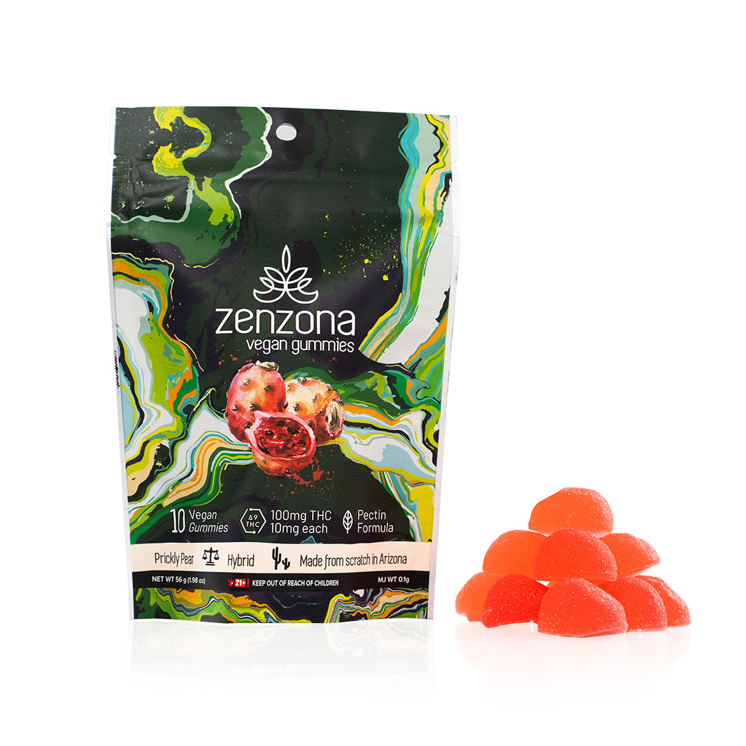 Photograph of product: zenzona Vegan Gummies Prickly Pear 100mg - Hybrid
