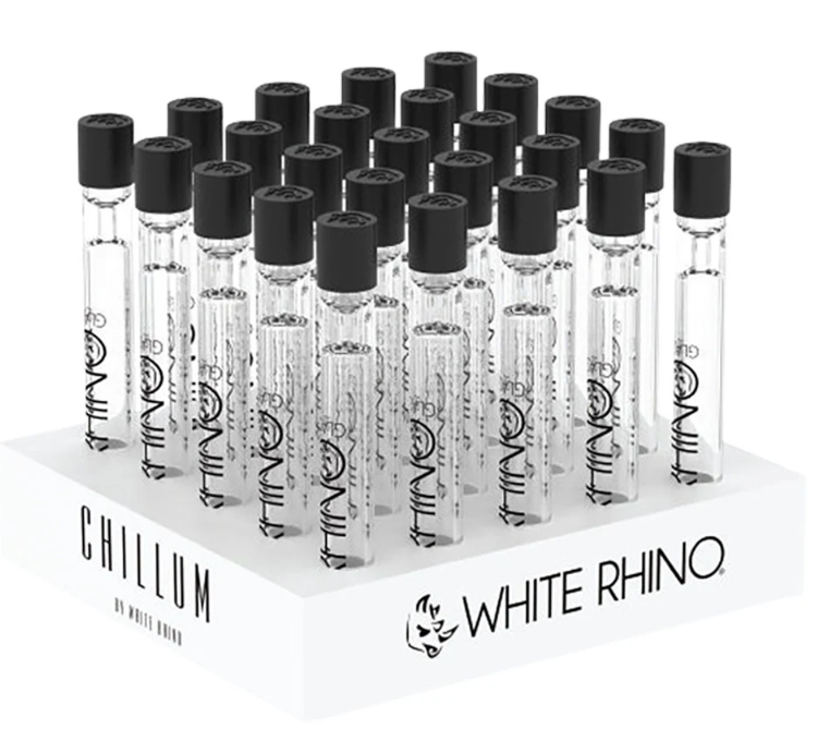 Photograph of product: White Rhino Glass Chillum | Silicone Cap | 4.25" |