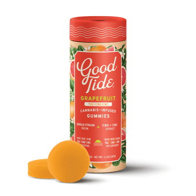 Photograph of product: Good Tide | Grapefruit 1:1:1 TH-oui:CBD:CBC Oui'd | Gummies | 10 ct | 100 mg